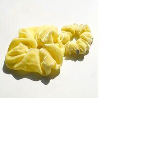 Handmade Women Hair Tie Soft Yellow Color Hair Scrunchie Girl